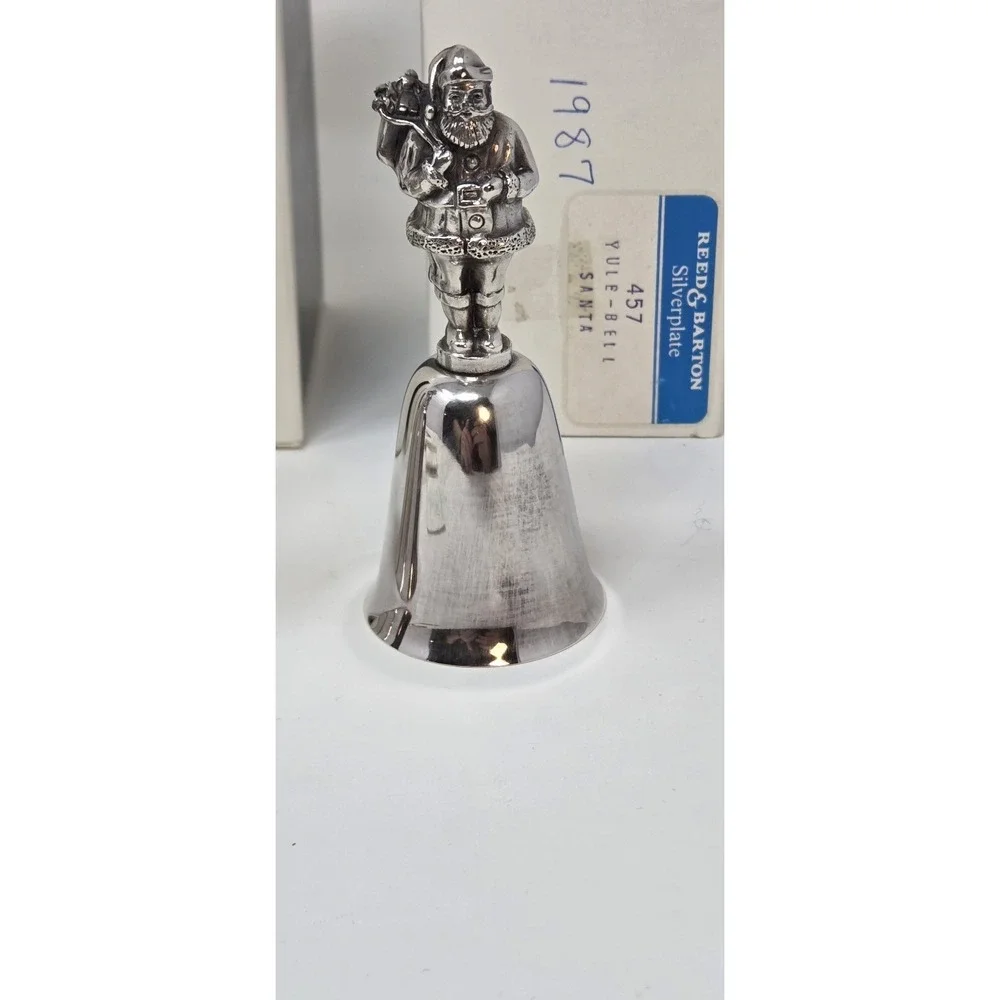 Reed & Barton Yuletide Bell Lot 8 Silverplate Christmas Figural Bells w/ Boxes